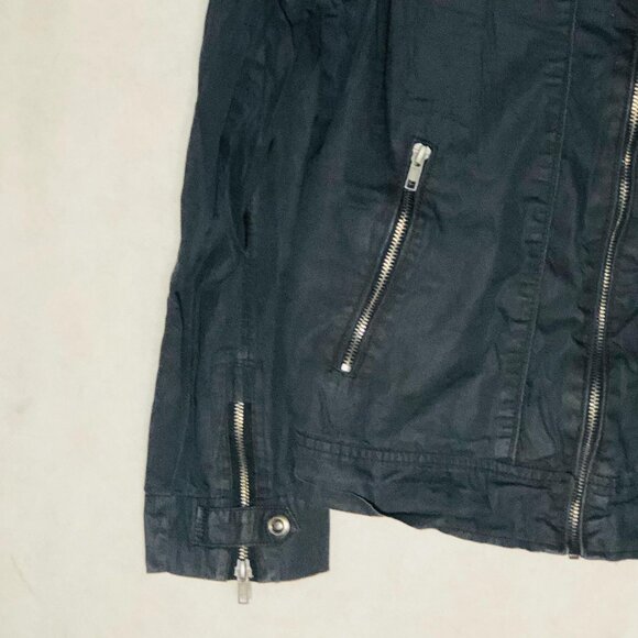 Black Jack jacket black zip up with pockets size small length 23" bust 16" READ - Picture 4 of 10